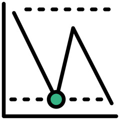 graph filled outline style icon