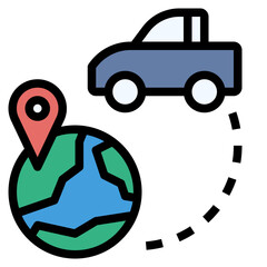 gps filled outline style icon