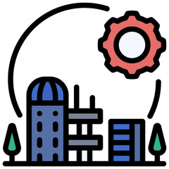 institute filled outline style icon