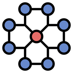 network filled outline style icon