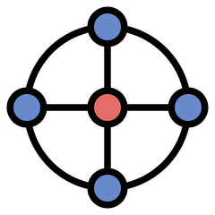 network filled outline style icon