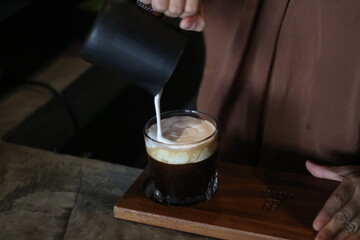 coffee on the table in the coffee shop