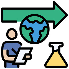 research filled outline style icon