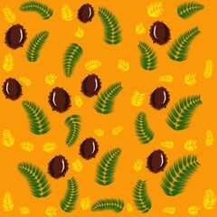 seamless pattern with autumn leaves
