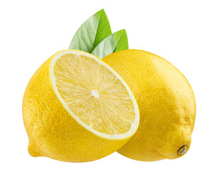 Delicious lemon fruits cut out