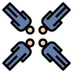 team filled outline style icon