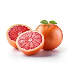Red Grapefruits isolated on white background (generative AI)