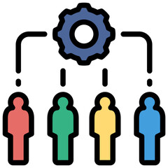teamwork filled outline style icon