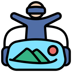 vr glasses filled outline style icon