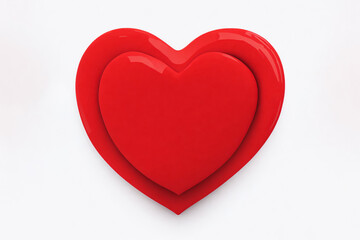 red heart on white background