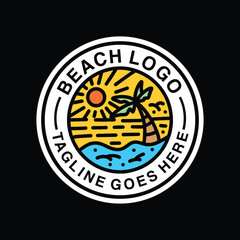 Beach Logo Vector Graphic Design illustration Badge Emblem Symbol and Icon
