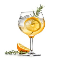 Limoncello Spritz Cocktail isolated on white (generative AI)