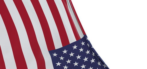 Fototapeta premium United States flag isolated on white banner