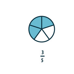 Fraction icon vector logo design template