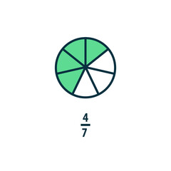 Fraction icon vector logo design template