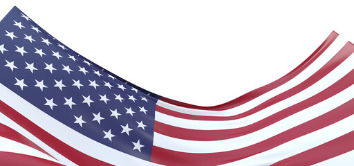 Fototapeta premium Powerful Patriotism: Striking 3D USA Flag Waves with Honor