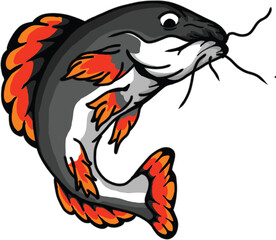 Red Tail Catfish Illustration 
