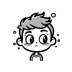 little child with worry face style 3