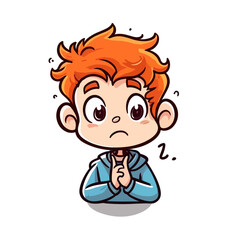 little child with worry face style 1