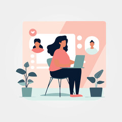 woman working with laptop on her lap