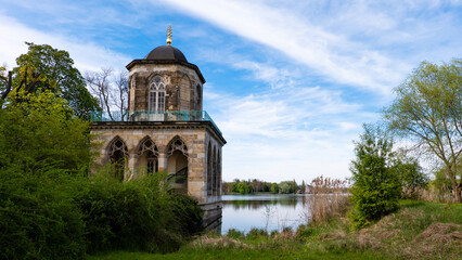 Potsdam, Germany - 5.05.2023: Gothic Library - octagonal tower surrounded by an arcade, made of...