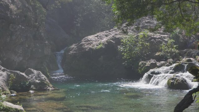 Small Waterfalls at Akchour Valley Morocco 4k 50fps