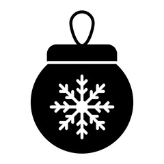 Fototapeta premium Christmas Ball Glyph Icon