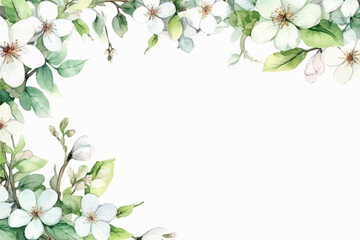 Floral border frame card template. Golden gradient on white background.Vector design illustration. for bunner, wedding card. Rectangle corners sides decoration.