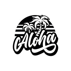 Aloha Hawaii t-shirt design. Vector illustration - obrazy, fototapety, plakaty