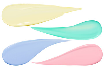 Pastel-colored paint strokes. On a white background.