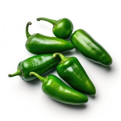 Jalapenos isolated on white background (generative AI)