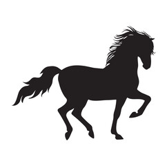 Fototapeta na wymiar Beautiful horse logo design isolated, jumping horse black and white, silhouette horse running 