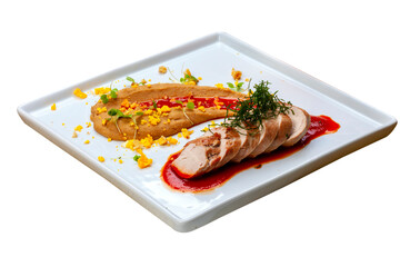 Roasted and sliced pork