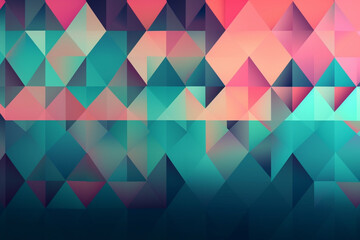 Fototapeta premium Colorful mirrored triangle pattern with dark blue base