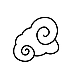 Abstract cloud, Chinese Cloud, Curl cloud, cloud decoration, cloud icon