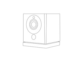 Obraz premium CCTV outline icon. Vector security camera concept symbol in thin line style.Illustration of outline icon for an isolated CCTV camera on a white background.