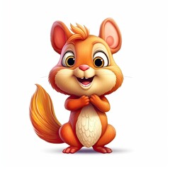 Squirrel cute character illustration. Generative AI