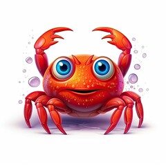 Crab cute character illustration. Generative AI