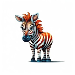Zebra cute character illustration. Generative AI