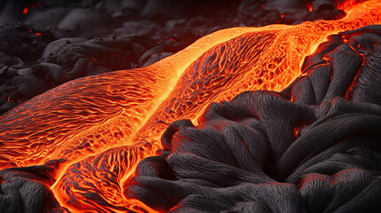 lava flowing down a hill. Generative Ai