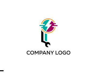 Modern abstract digital logo. typography, Creative Electrical logo and  Minimal technology   vector illustration logo.  symbol set for  artist, modern style Awesome logo in shape a template Mode flat.