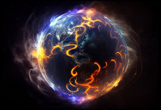Magnetic storms in space. AI Generated