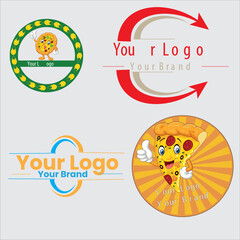 Fototapeta premium Abstract logos mega collection. Old emblem, logo frame and vintage silhouette badges hipster design vector