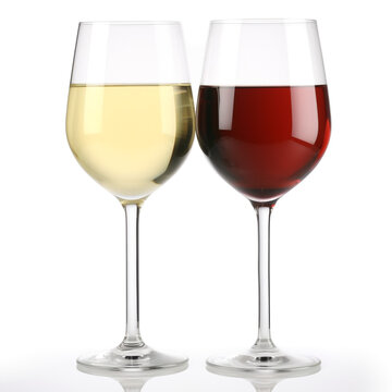 Wine in the glass with bottle and grape on white background created with generative AI