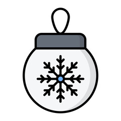 Christmas Ball Line Color Icon