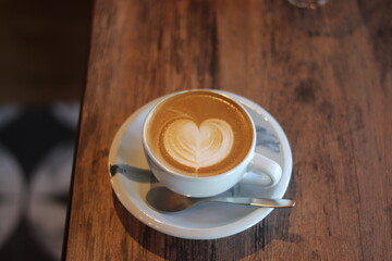 coffee on the table in the coffee shop