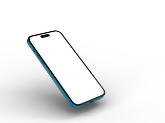 3d smartphone with blank screen isolated