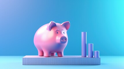 Piggy bank safe, economy and technology concept, digital illustration. Generative AI