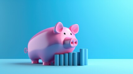 Piggy bank safe, economy and technology concept, digital illustration. Generative AI