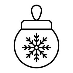 Christmas Ball Thin Line Icon